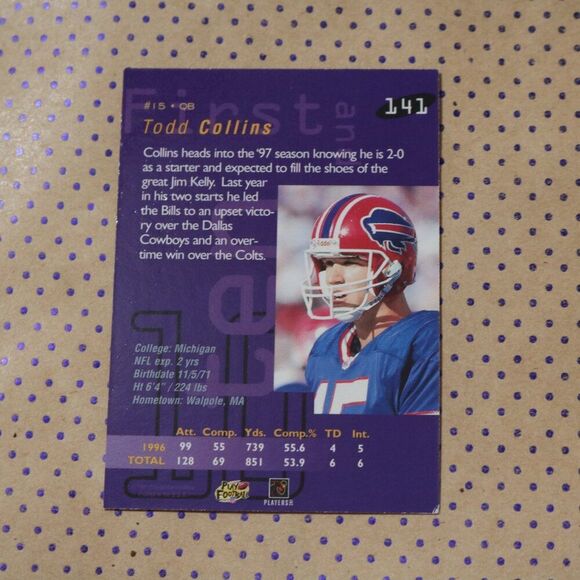 Todd Collins #141 Football Card - Picture 2 of 2